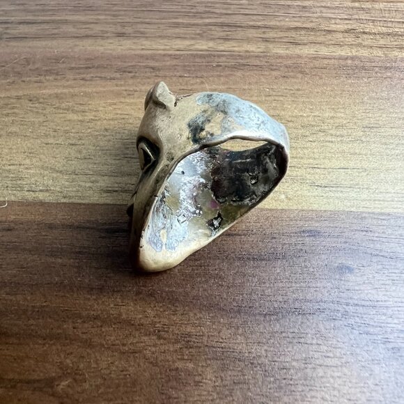 Handmade Brass Face Statement Ring Made By Daro Flood Size 10 - Picture 7 of 8